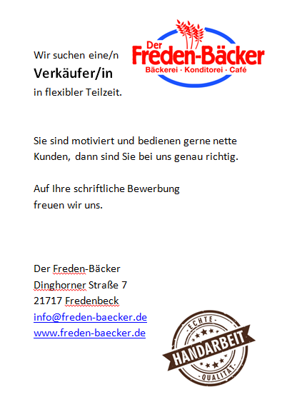 Verkäuferin Bewerbungsschreiben Bäckerei ...